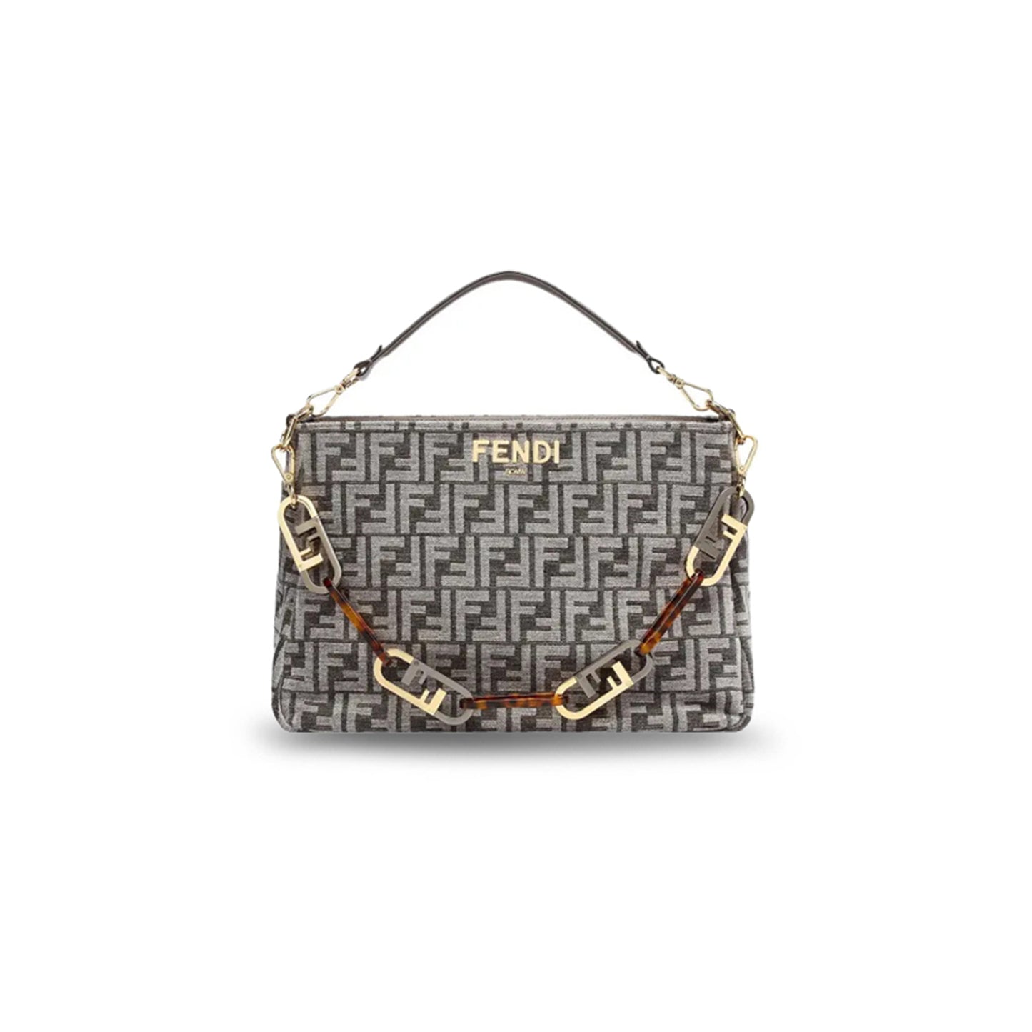 F**di o''lock fabric with cow leather one shoulder handbags 8br805alfvf1iqq (35*23*14cm)