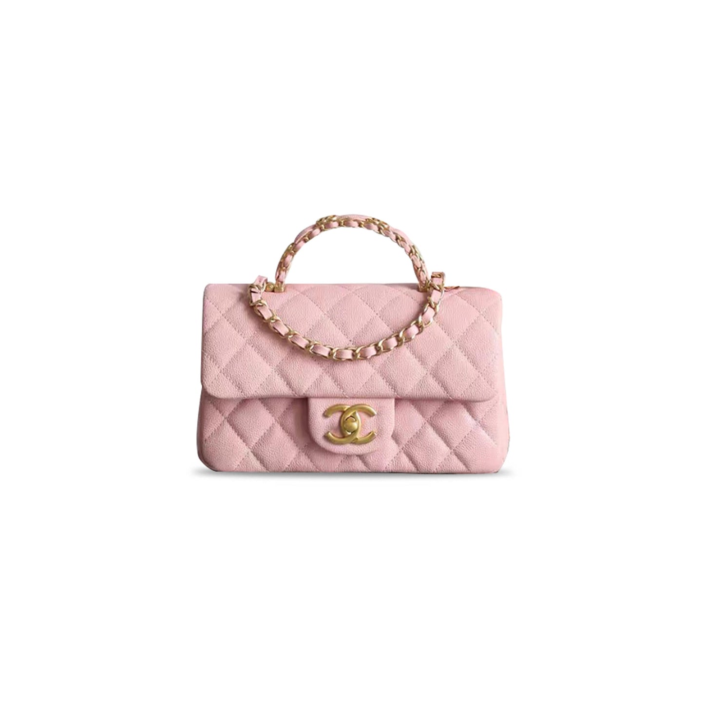 Ch**el caviar quilted mini flap light pink (19.5*12*6.5cm)