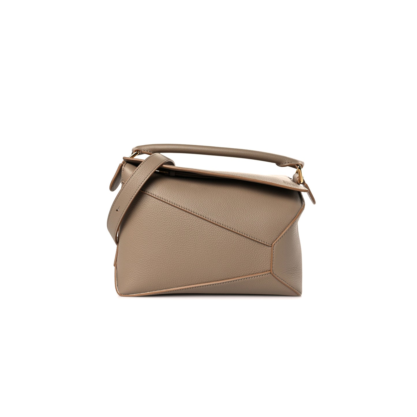 l*ew* grained calfskin small puzzle edge bag sand (24*16.5*10.5cm)