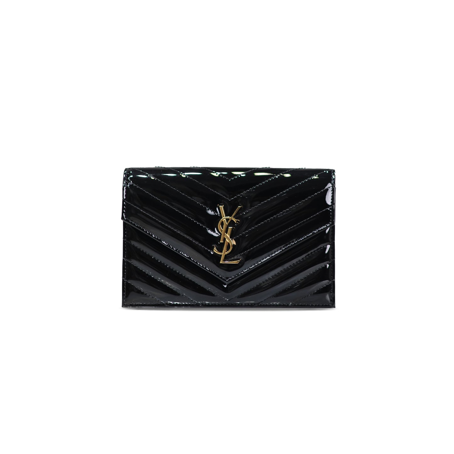 Y*L cassandre envelope chain wallet in patent leather 393953365520 (19*12.5*3.5cm)