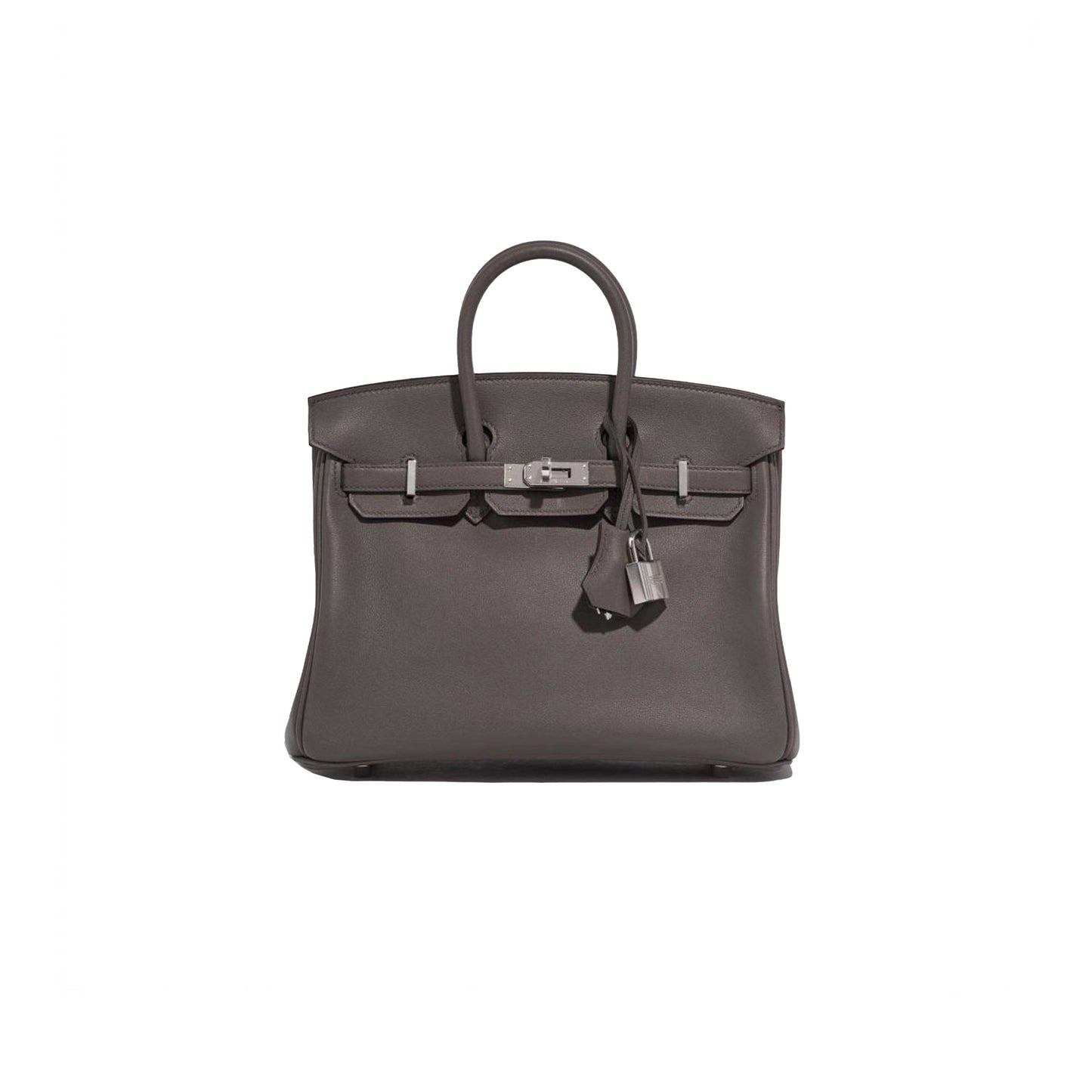 H**mes master birkin 25 swift leather pewter grey silver buckle bag h049362ck10 (25*20*13cm)