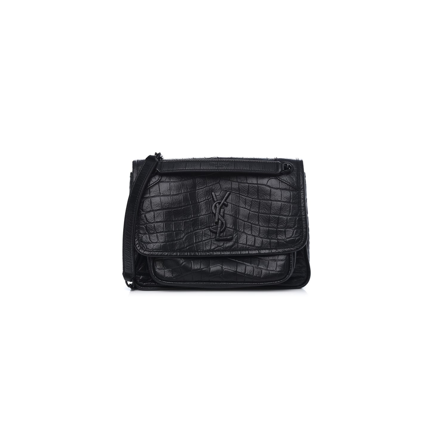 Y*L niki baby chain bag in calfskin crocodile embossed 633160 (21*16*7.5cm)