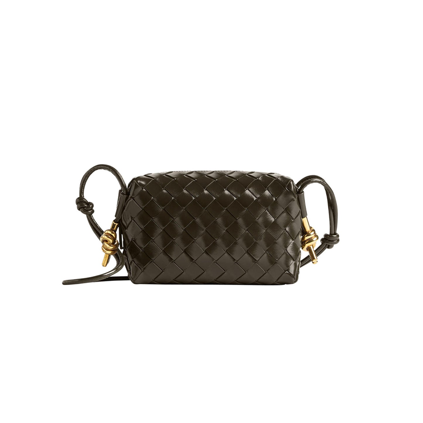 b0tt*ga Ven*ta mini loop intrecciato leather camera bag 736125 (17*10*6cm)