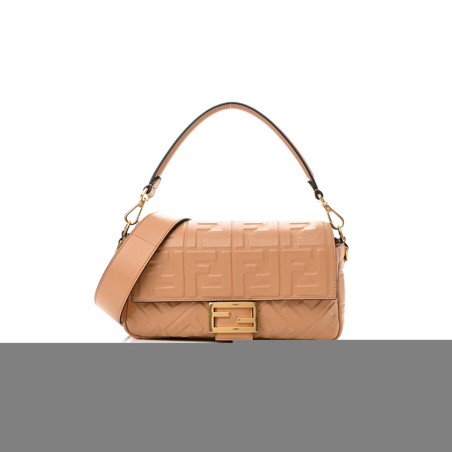 F**di nappa ff 1974 embossed baguette miele scuro (25*17*5cm)