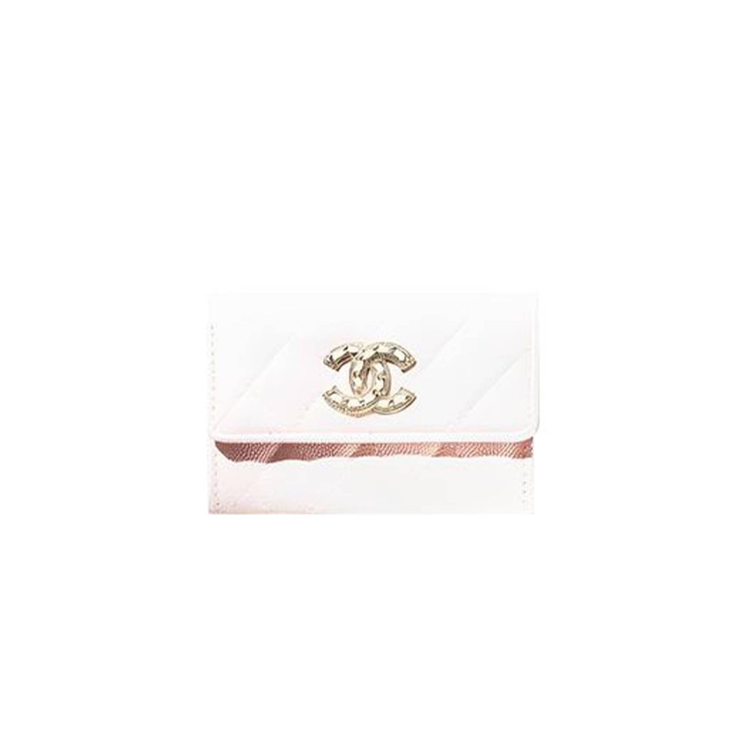 Ch*el flap card holder gold hardware ap2735 b08043 nh620 (11.3*7.5*2.1cm)