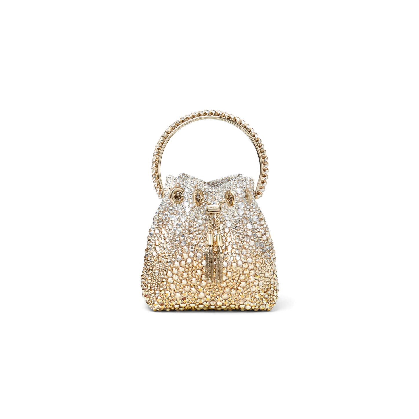 J1m*y Ch00 bon bon gold satin crystal handbag bonbonxdr (15*14*9.5cm)