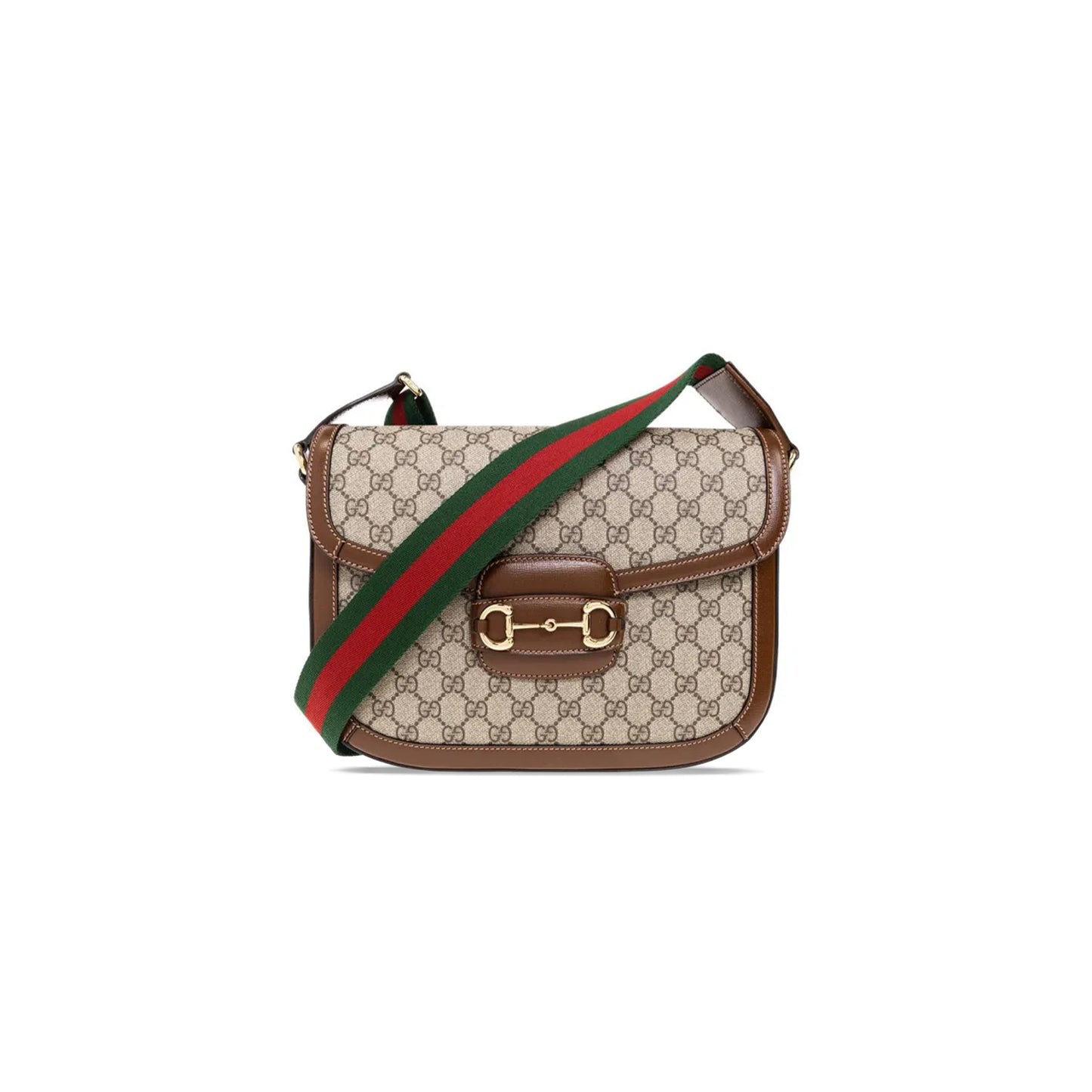 G*u*i horsebit 1955 canvas with leather shoulder bag 700457 (30*21*7.5cm)