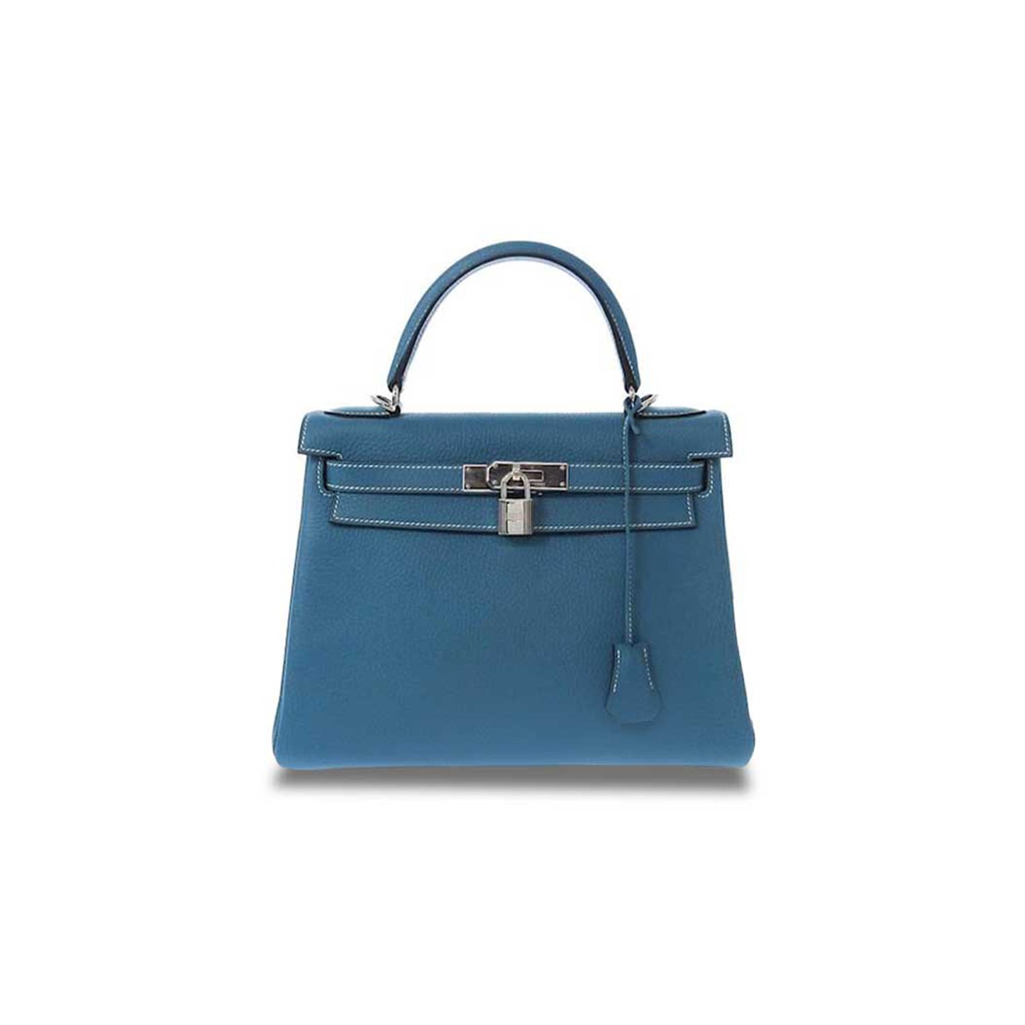 H**mes master kelly 28 togo denim blue silver buckle (28*22*10cm)