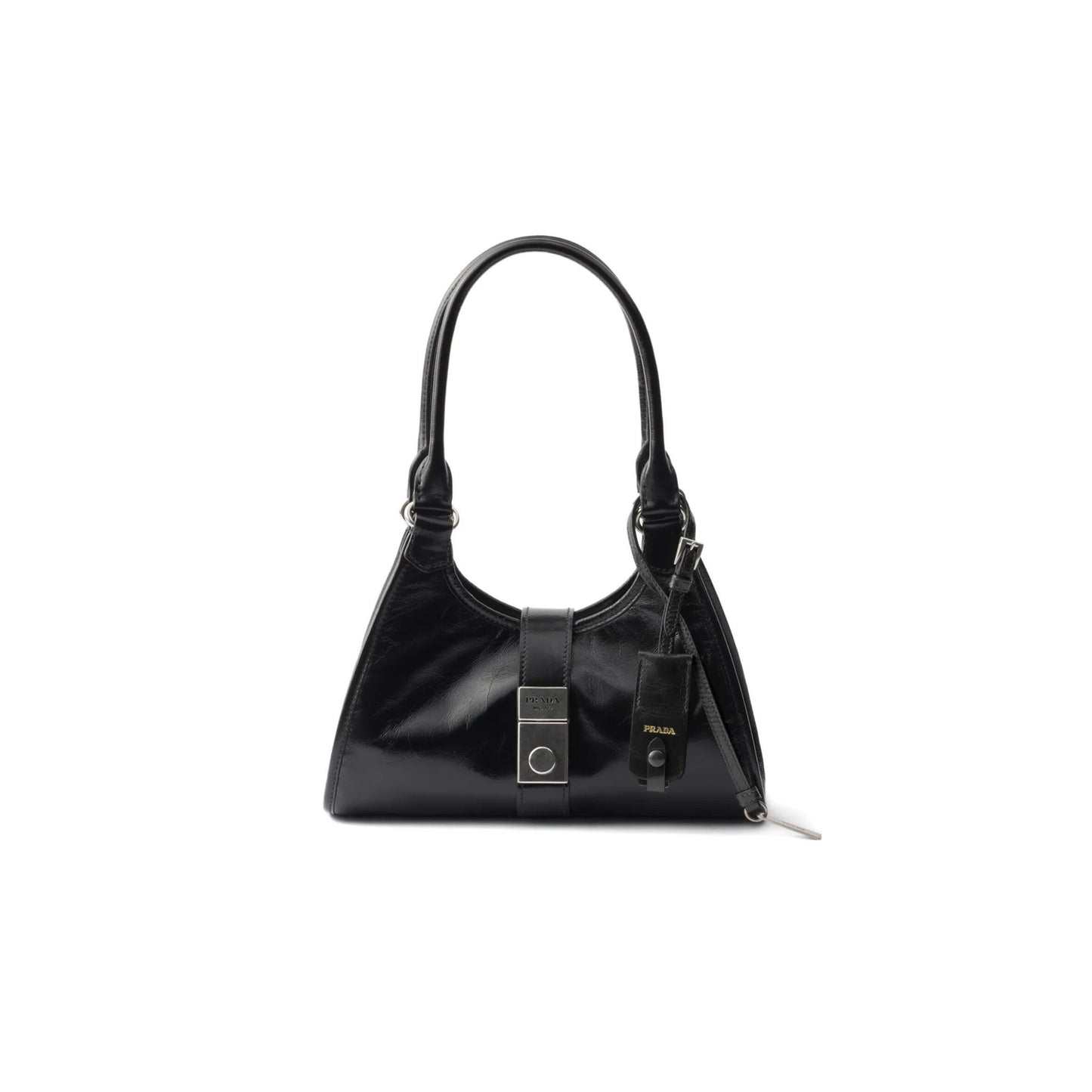 Pra*a mini push-button leather handbag 1bg580 (26*18*12cm)