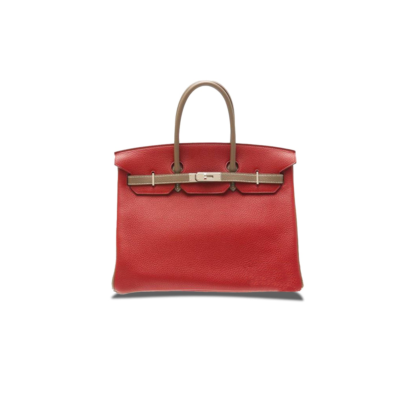 H**mes master birkin 30 epsom chinese red and elephant grey silver buckle msbk2201508 (30*23*15cm)