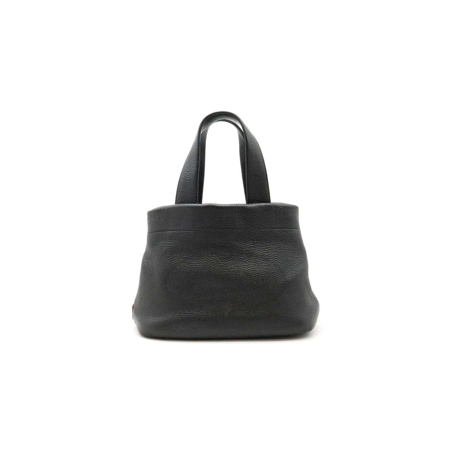 Pra*a perforated small leather tote bag black 1bc384 (32*24*14cm)