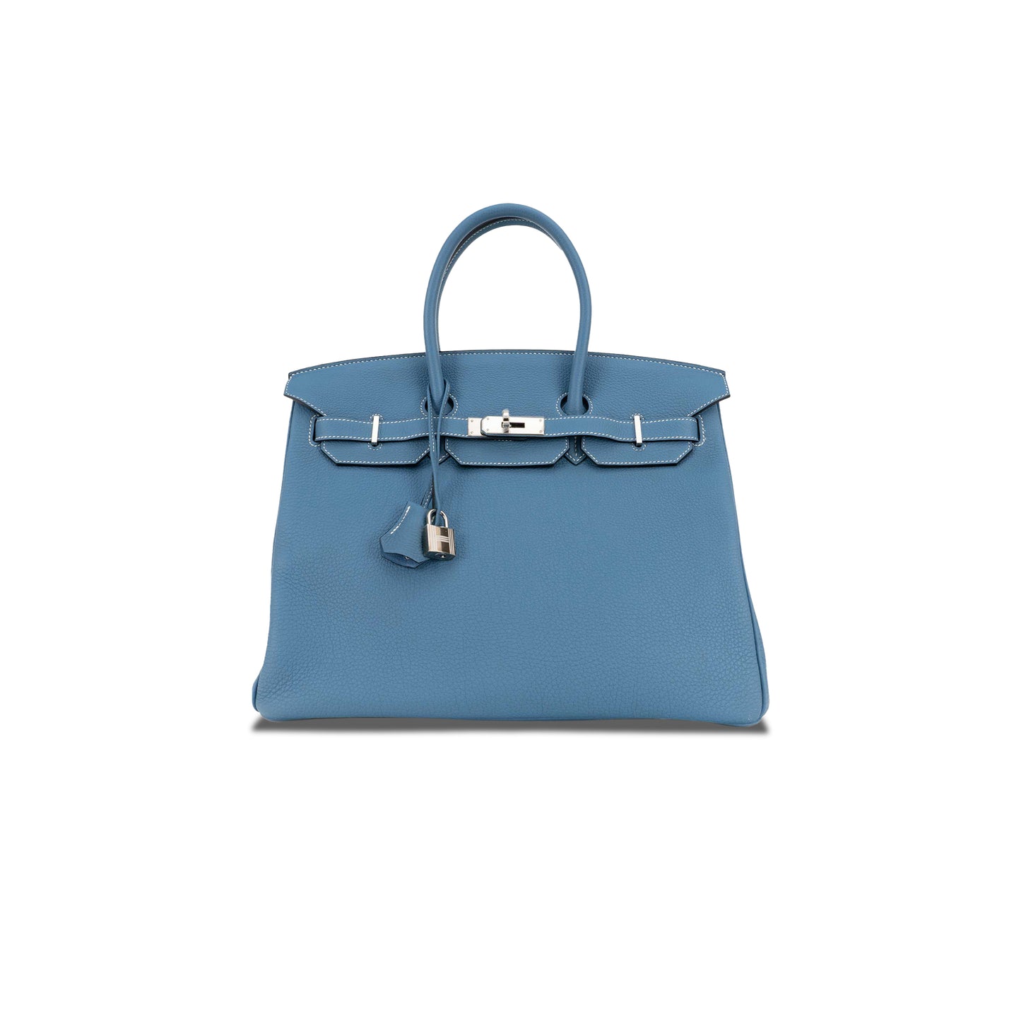 H**mes birkin 35 togo blue jean silver buckle bag h028369ck75 (35*25*19cm)