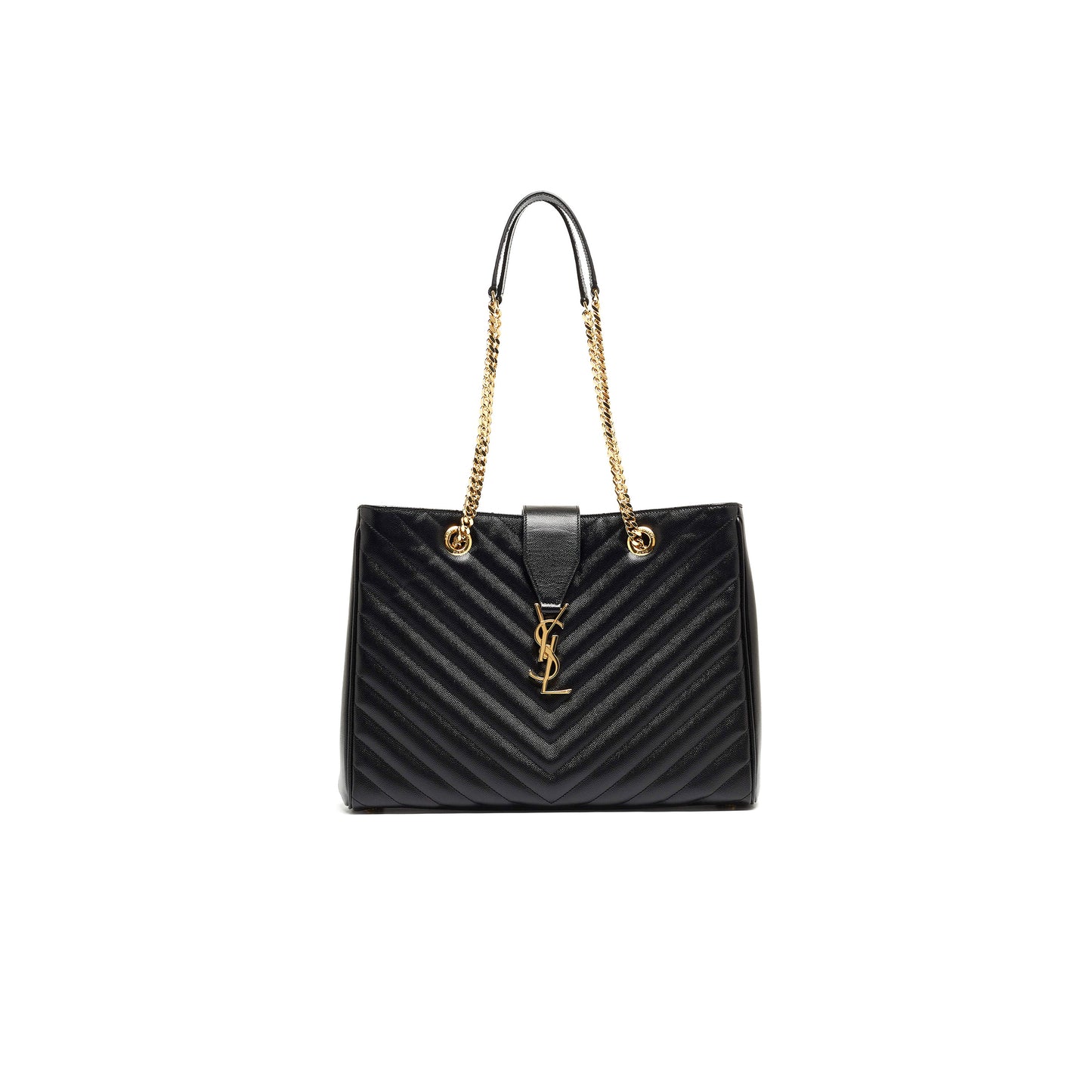 Y*L chevron leather classic monogram shopping tote 1560329 (33*22*15cm)