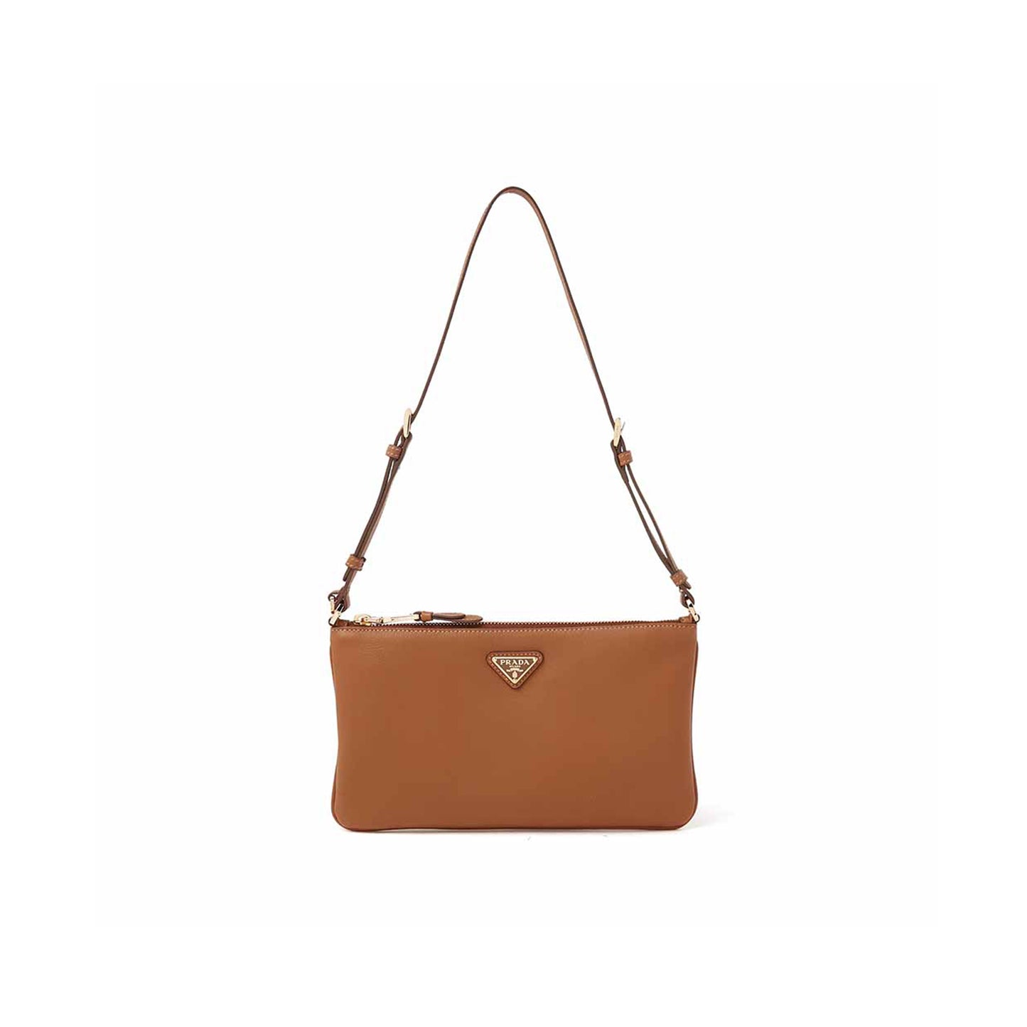 Pra*a small logo shoulder bag in grained leather 1ne545Β (24*14cm)