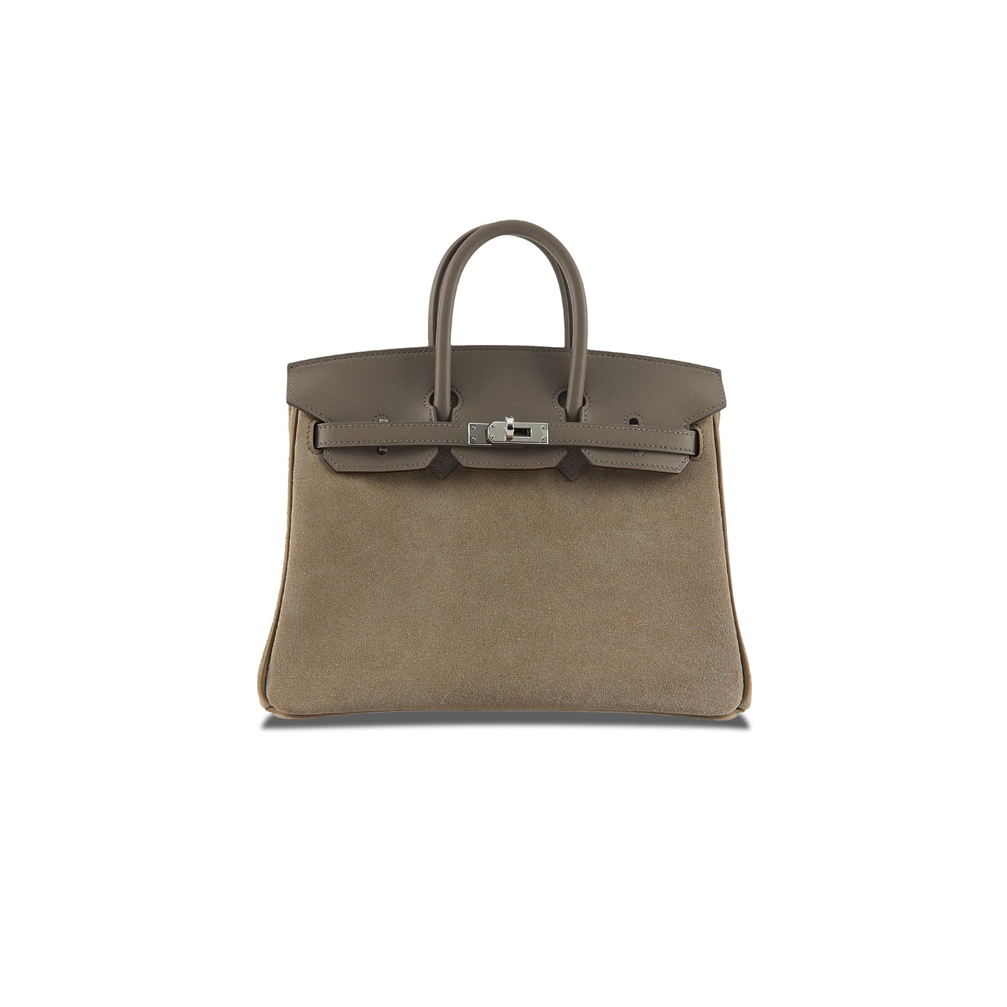 H**mes birkin 25 chamois elephant grey silver buckle h028369cc15 (25*20*13cm)