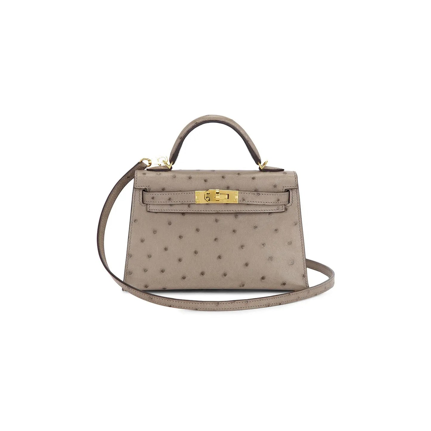 H**mes MASTER MINI KELLY 20 HANDBAG OSTRICH 302025 (19*12*5.5cm)