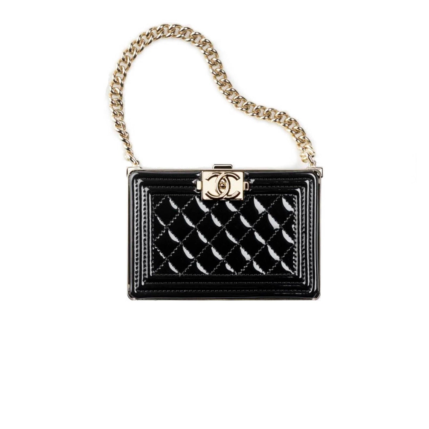 Ch*el mini bucket with chain gold hardware ap2859 b08447 10601 īŧ11*9*8.8cmīŧ