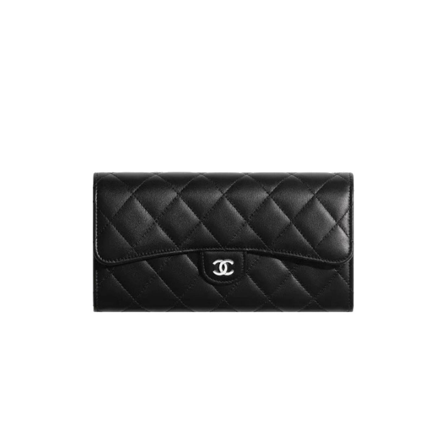 Ch*el classic long flap wallet silver hardware ap0241 y01480 c3906 īŧ19.5*10.5*3cmīŧ