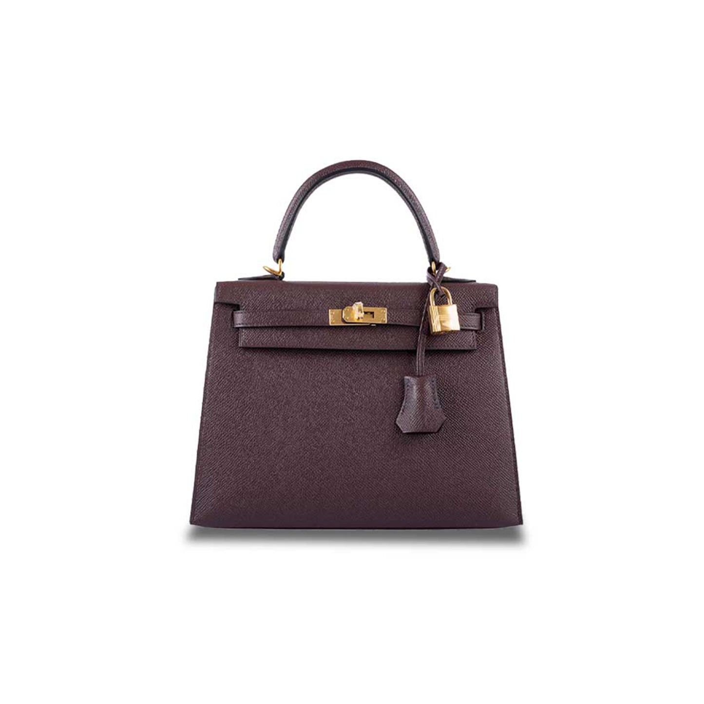 H**mes master kelly 25 sellier rouge epsom with gold hardware (25*17*7cm)