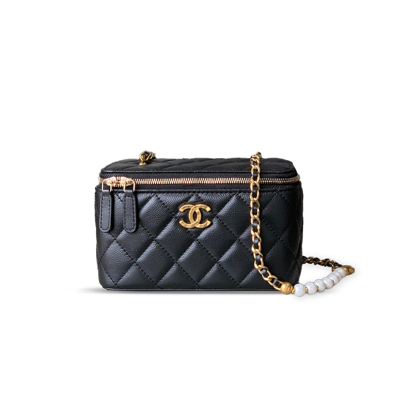Ch*el long vanity case with chain 203740 (17*10*8cm)