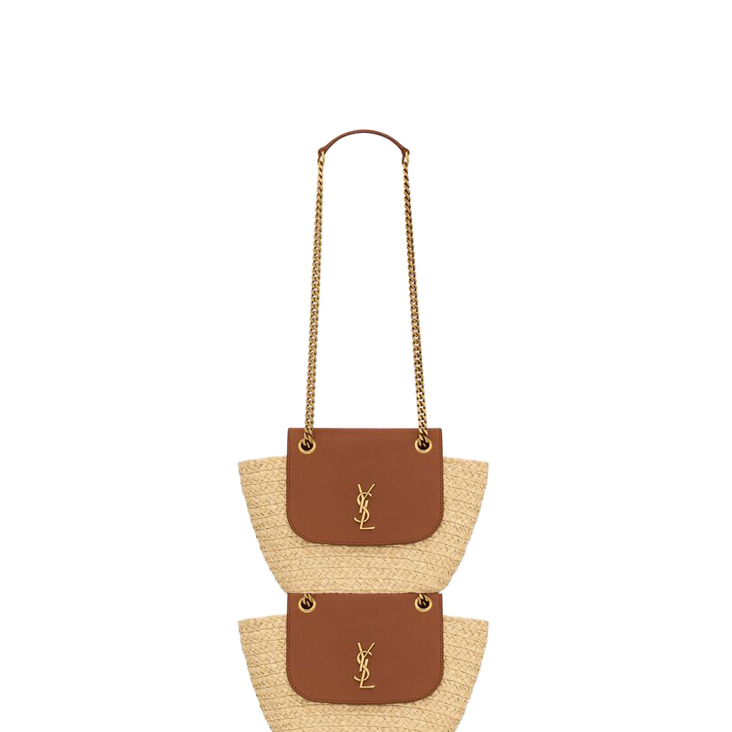 Y*L mini manon in raffia and aged vegetable-tanned leather 774269gaaed9051 (23*12*6cm)