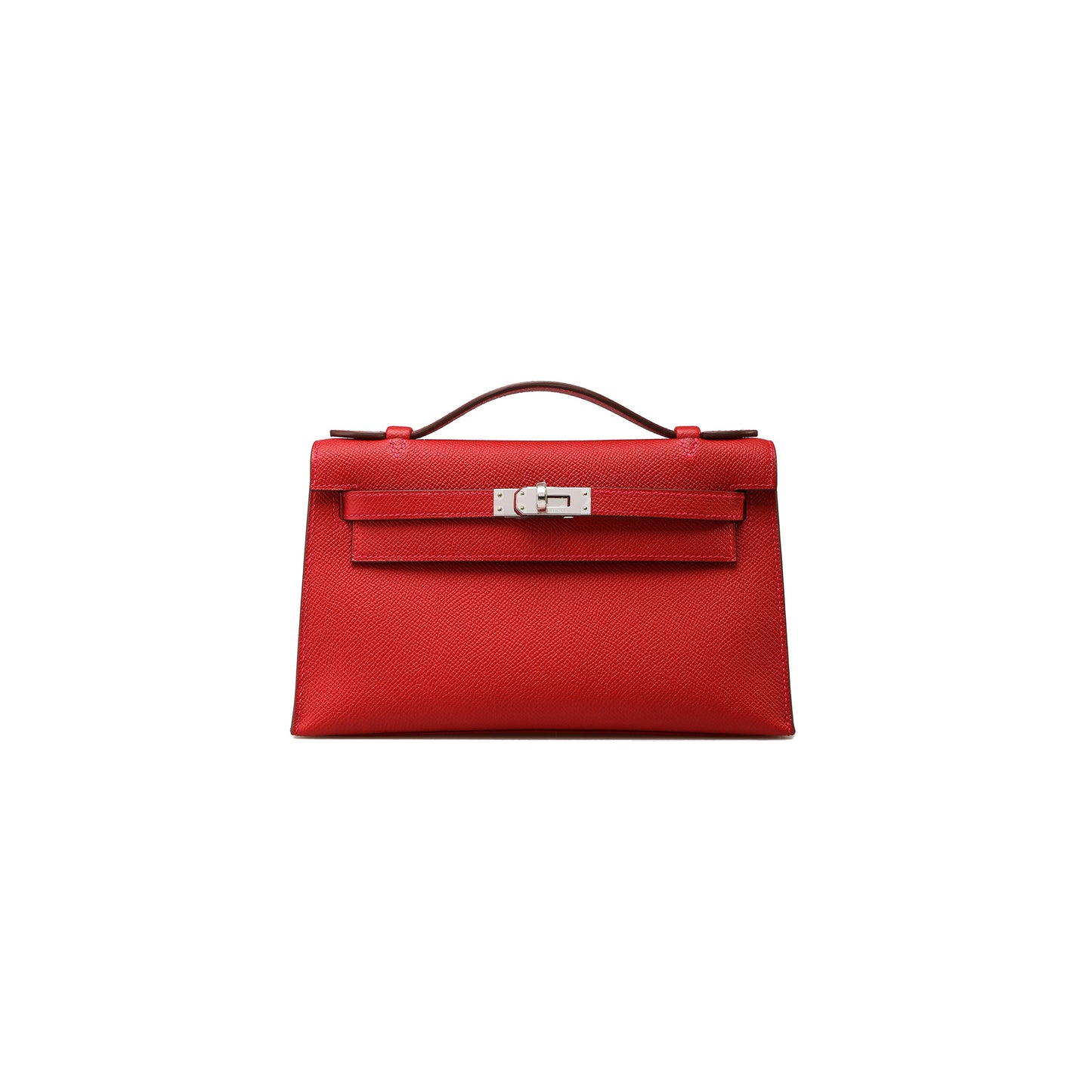 H**mes master kelly pochette rouge casaque epsom with palladium hardware (22*14*7cm)
