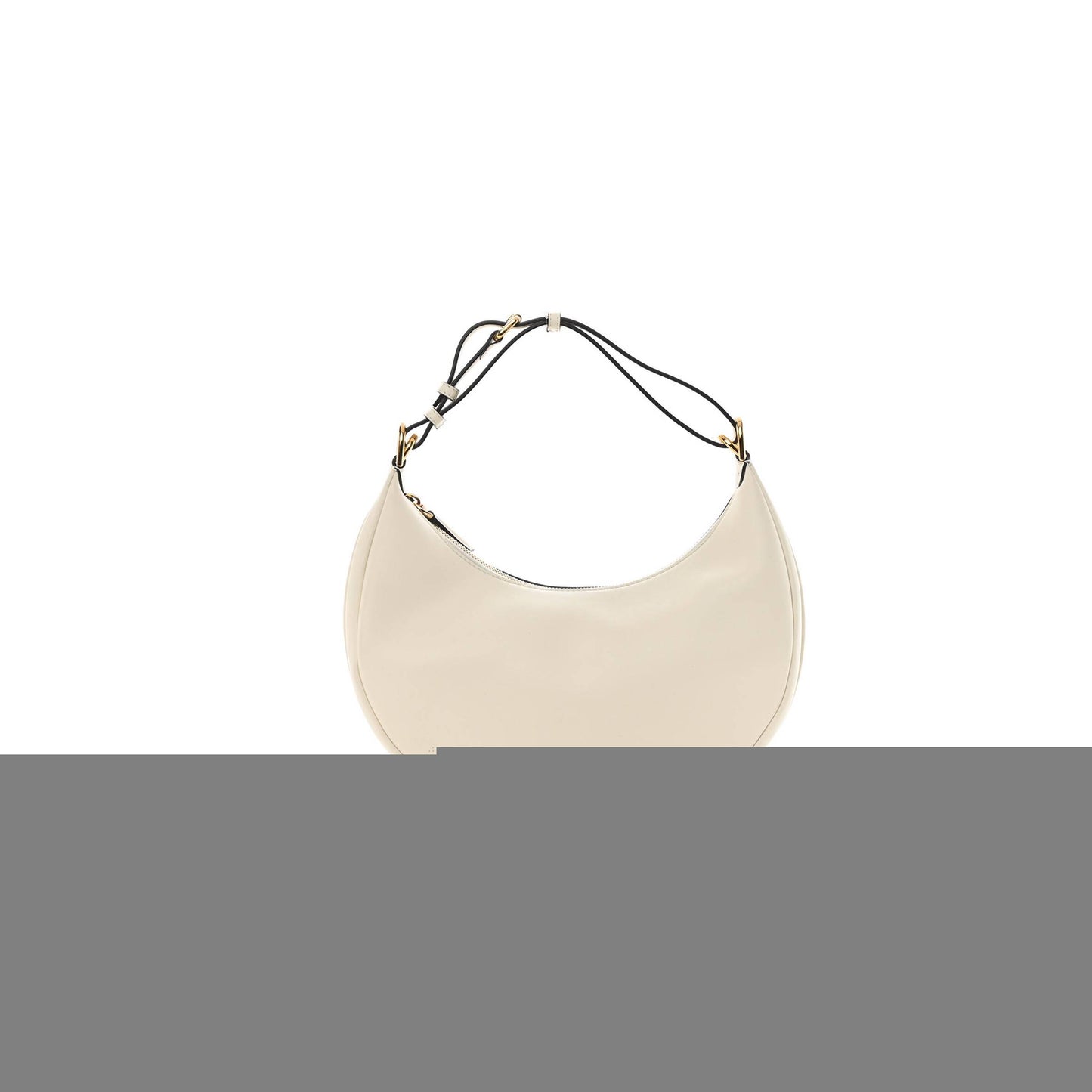 F**di vitello grace matte small F**digraphy hobo bag white ice (28*21*8cm)