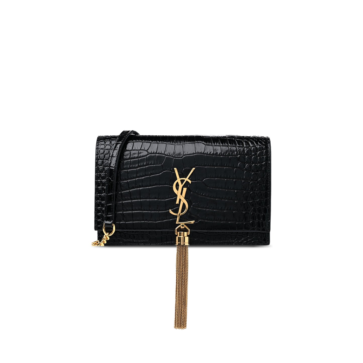 Y*L kate monogram tassel chain wallet in calfskin crocodile embossed 452159dnd1j1000 (19*12.5*4cm)