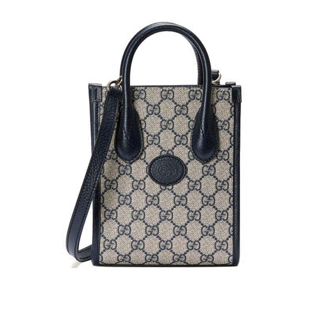 G*u*i mini tote bag with interlocking&g 671623 k (20*16*7cmīŧ