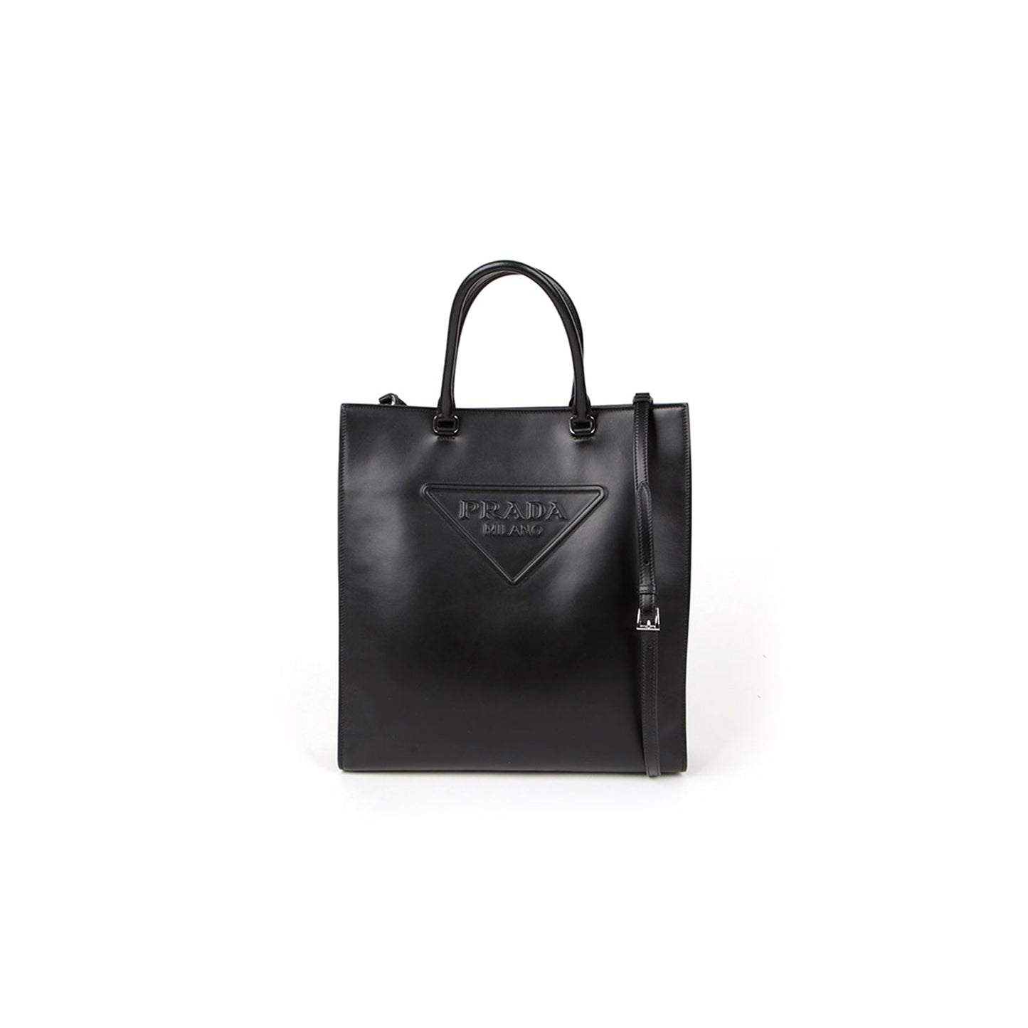 Pra*a triangle embossed logo tote shoulder bag 2vg084 (37*37*9cm)