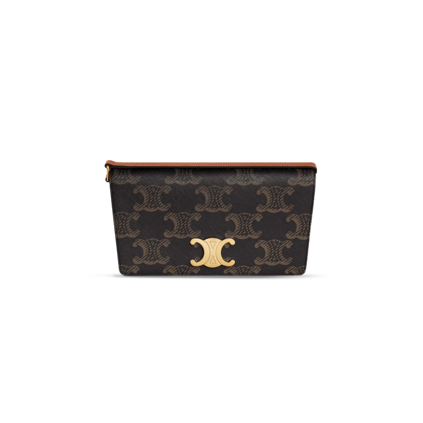 Ce**e shoulder bag in trapeze triomphe metal snap calfskin 199282epp.04lu (26.2*14.5*2cm)
