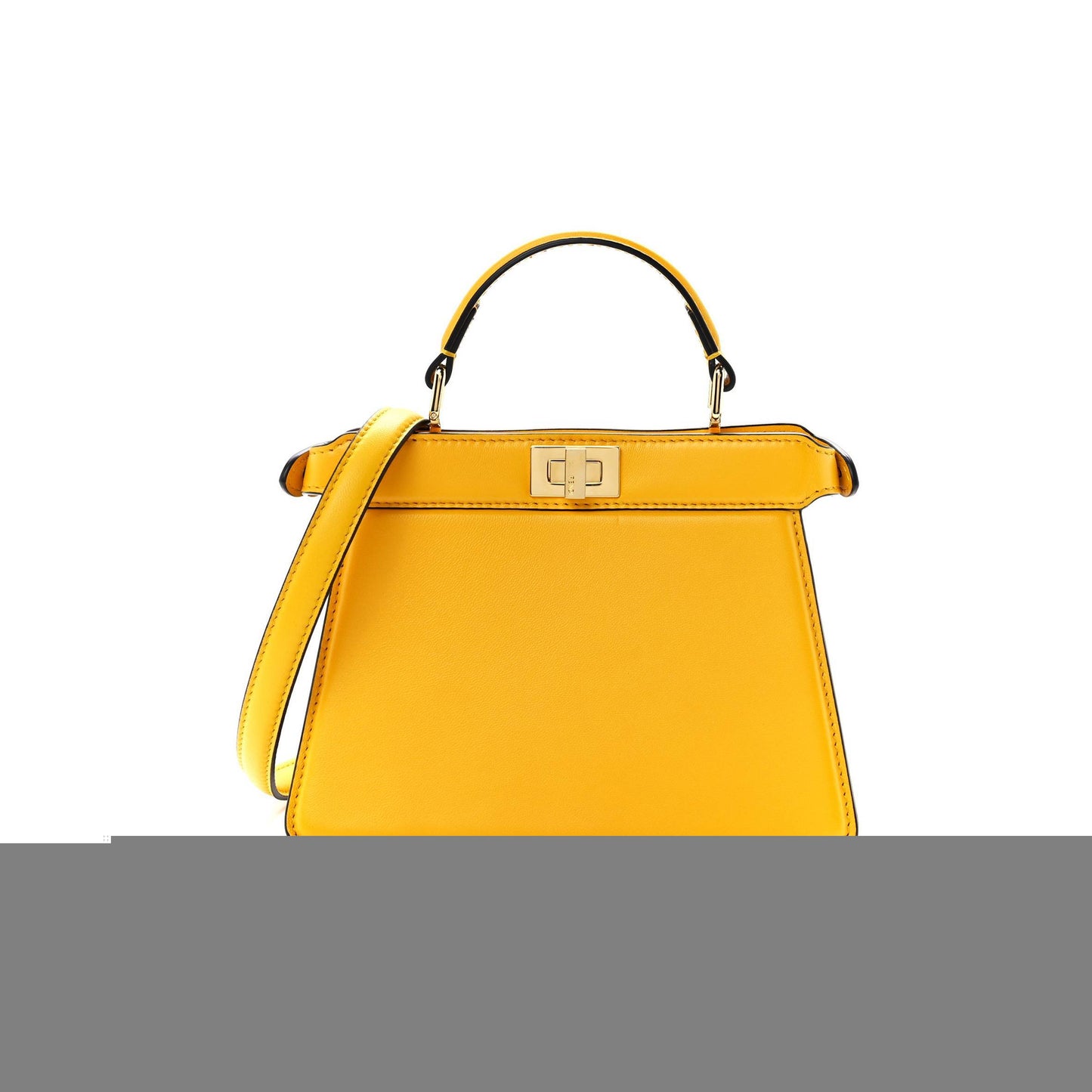 F**di shiny nappa petite peekaboo i see u satchel mimosa (20*15*9cm)