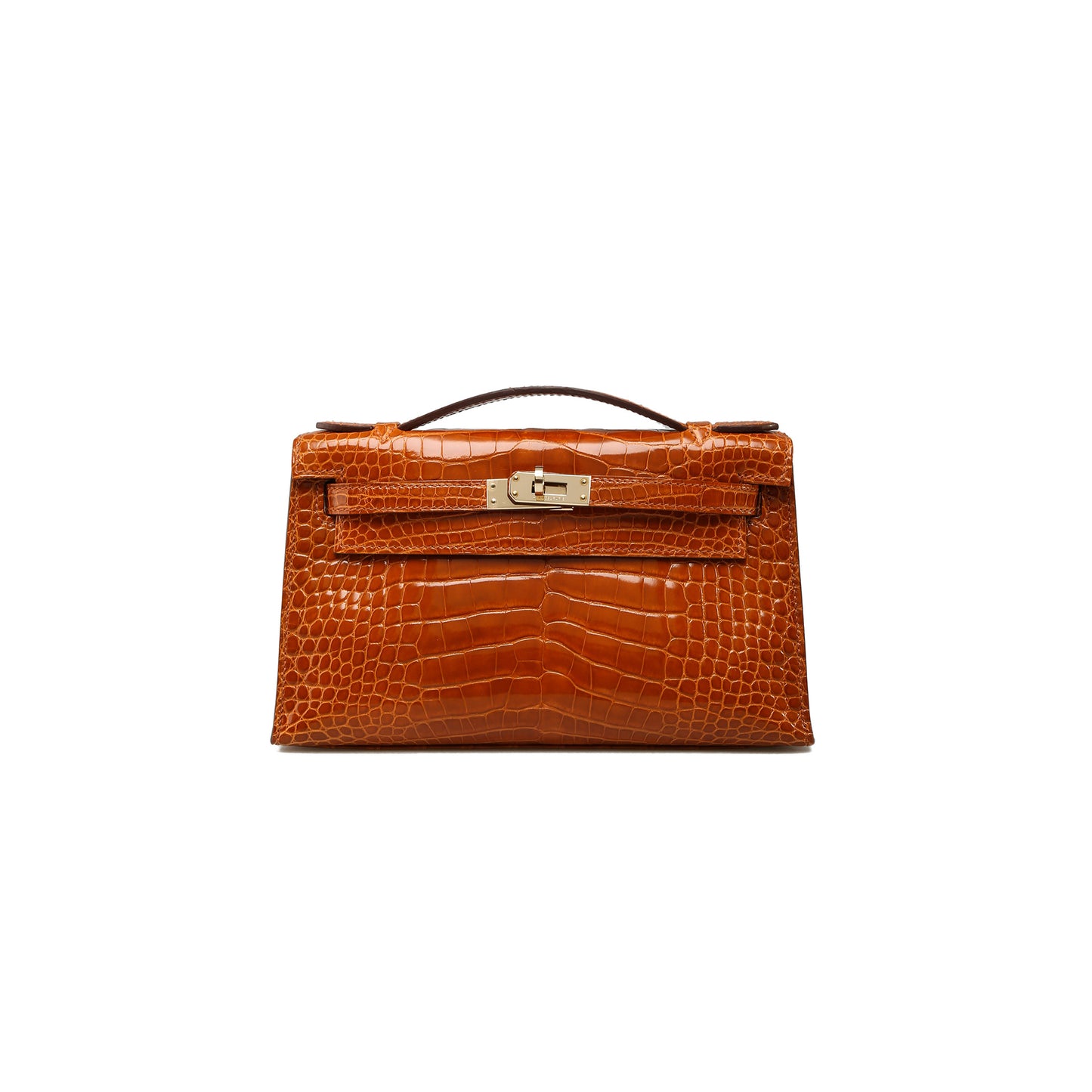 H**mes master pain dÉpice alligator kelly pochette with permabrass hardware (22*14*7cm)