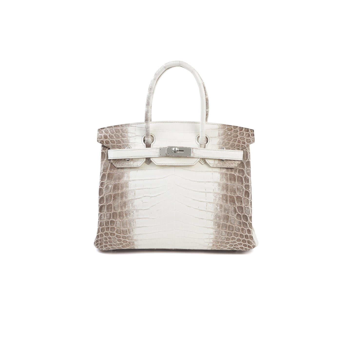 H**mes master birkin 25 crocodile leather himalayan crocodile leather silver buckle h041354cko8 (25*20*13cm)