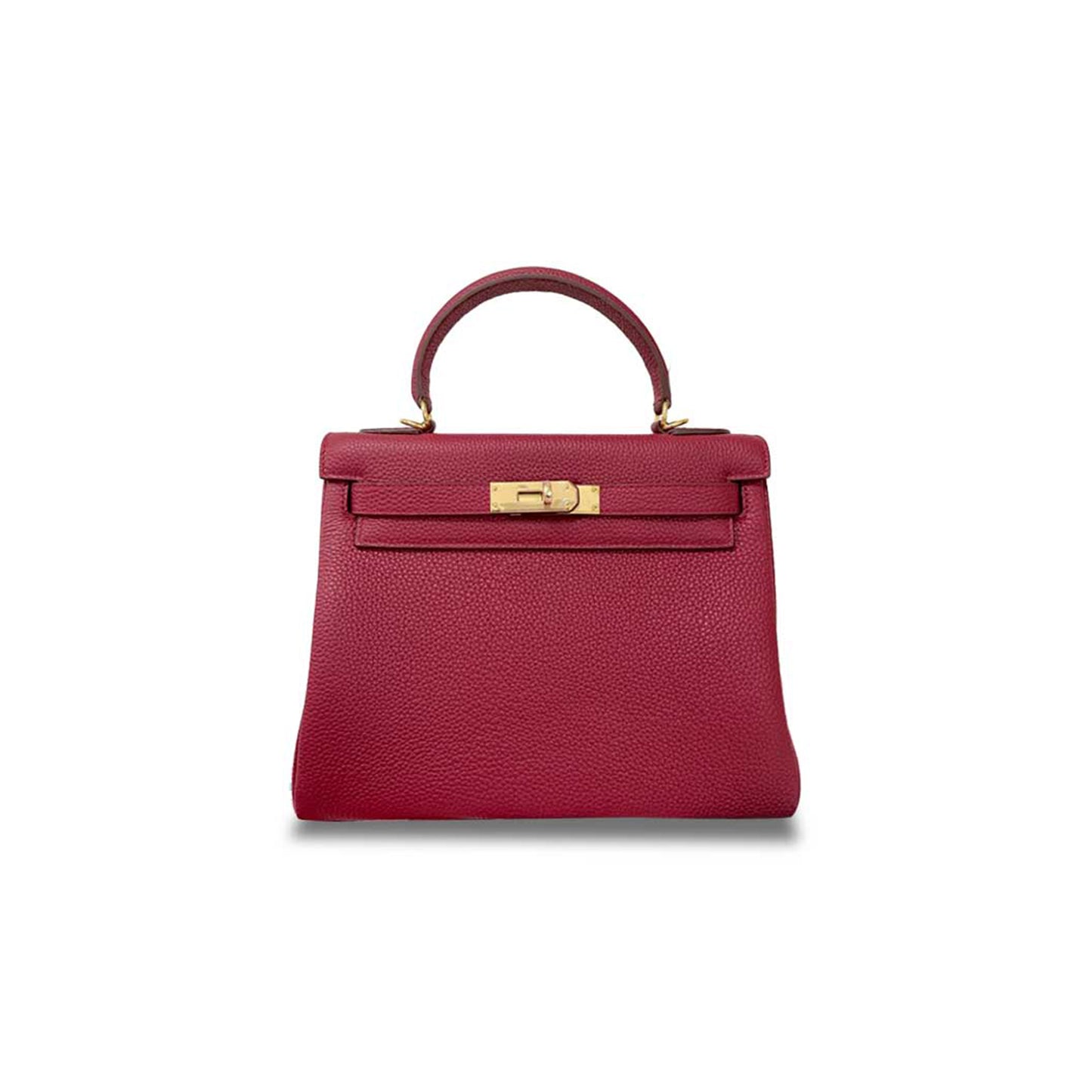 H**mes master kelly 25 togo pomegranate red gold buckle (25*17*7cm)