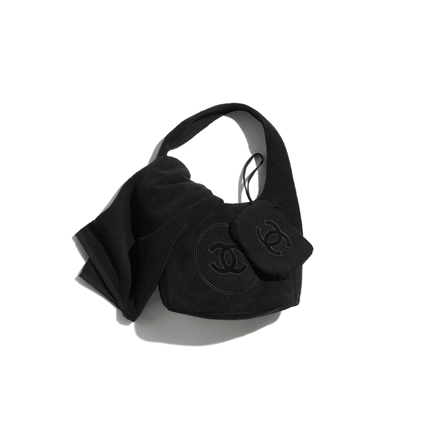 Ch*el coco beach 2025 collection beachwear set cotton black aaa938 (58*38*20cm)