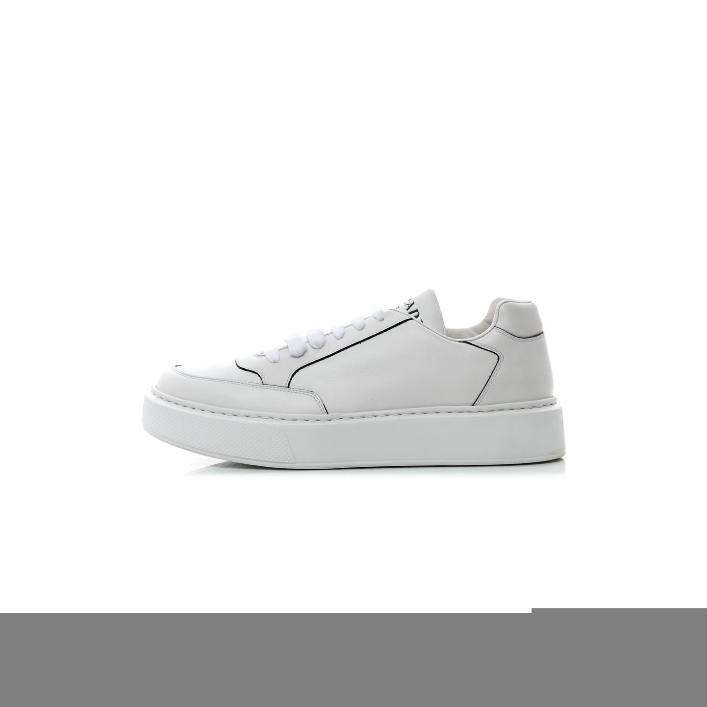 Pra*a calfskin mens montana low top sneakers 7 white