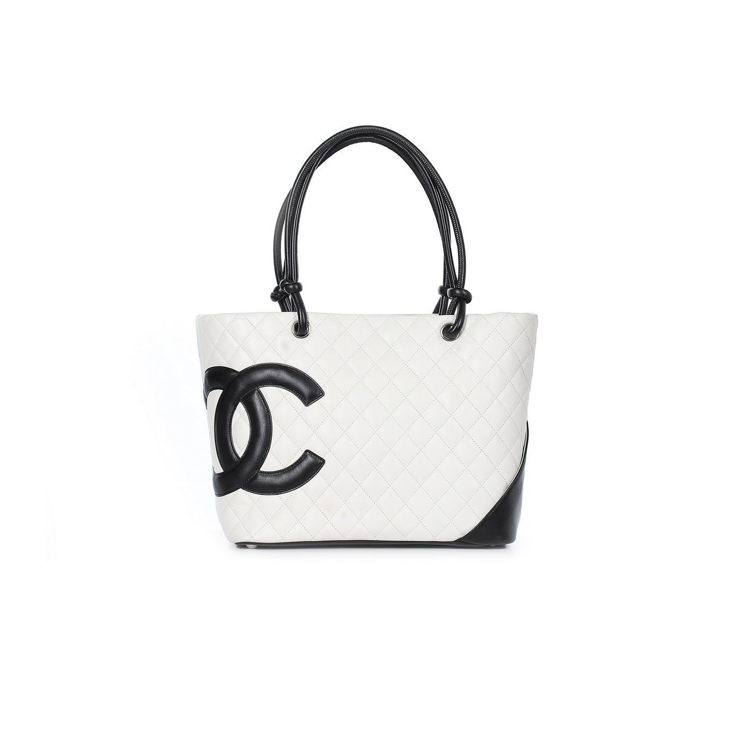 Ch**el master white cambon ligne quilted tote (30*25*13cm)