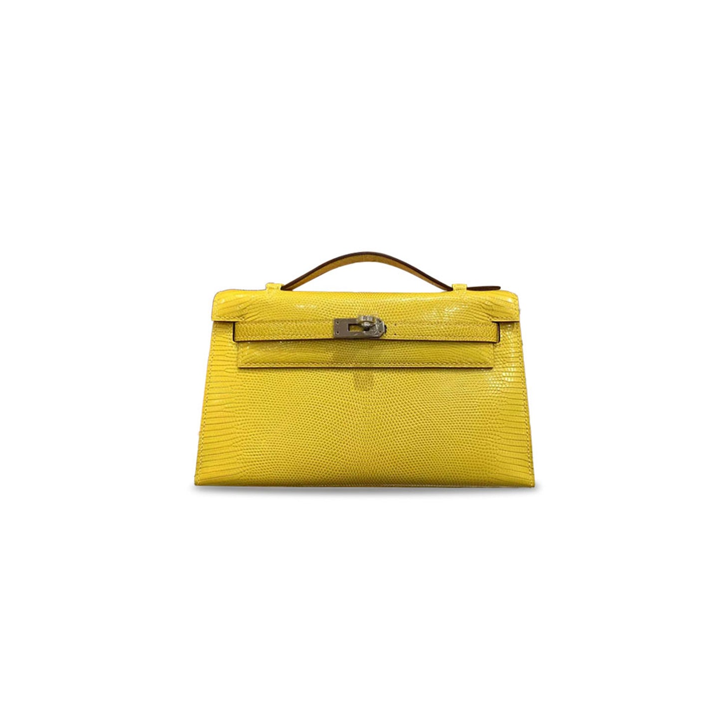 H**mes master mini kelly bag lizard skin amber gold buckle (22*14*7cm)