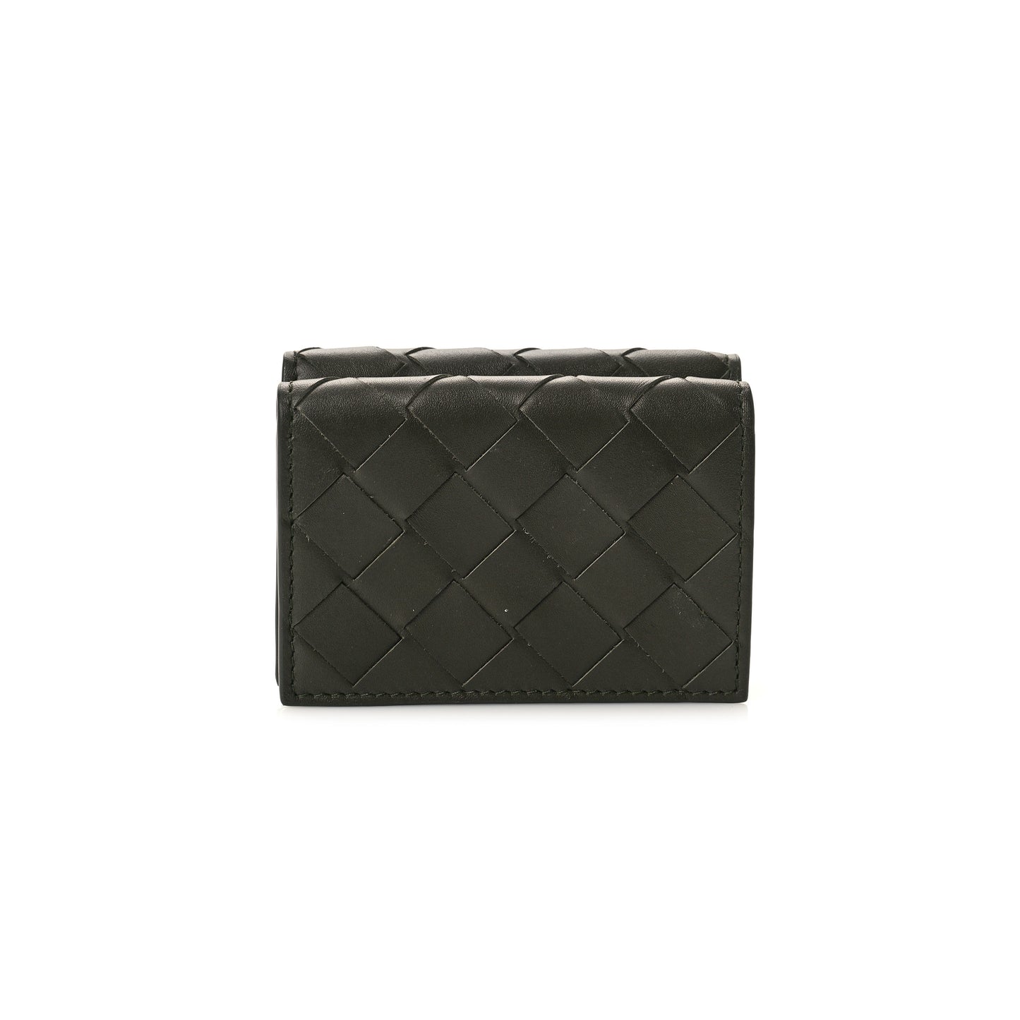 bo*te*ga Ve*ne*ta nappa maxi intrecciato tri fold wallet inkwell (10*7*3cm)