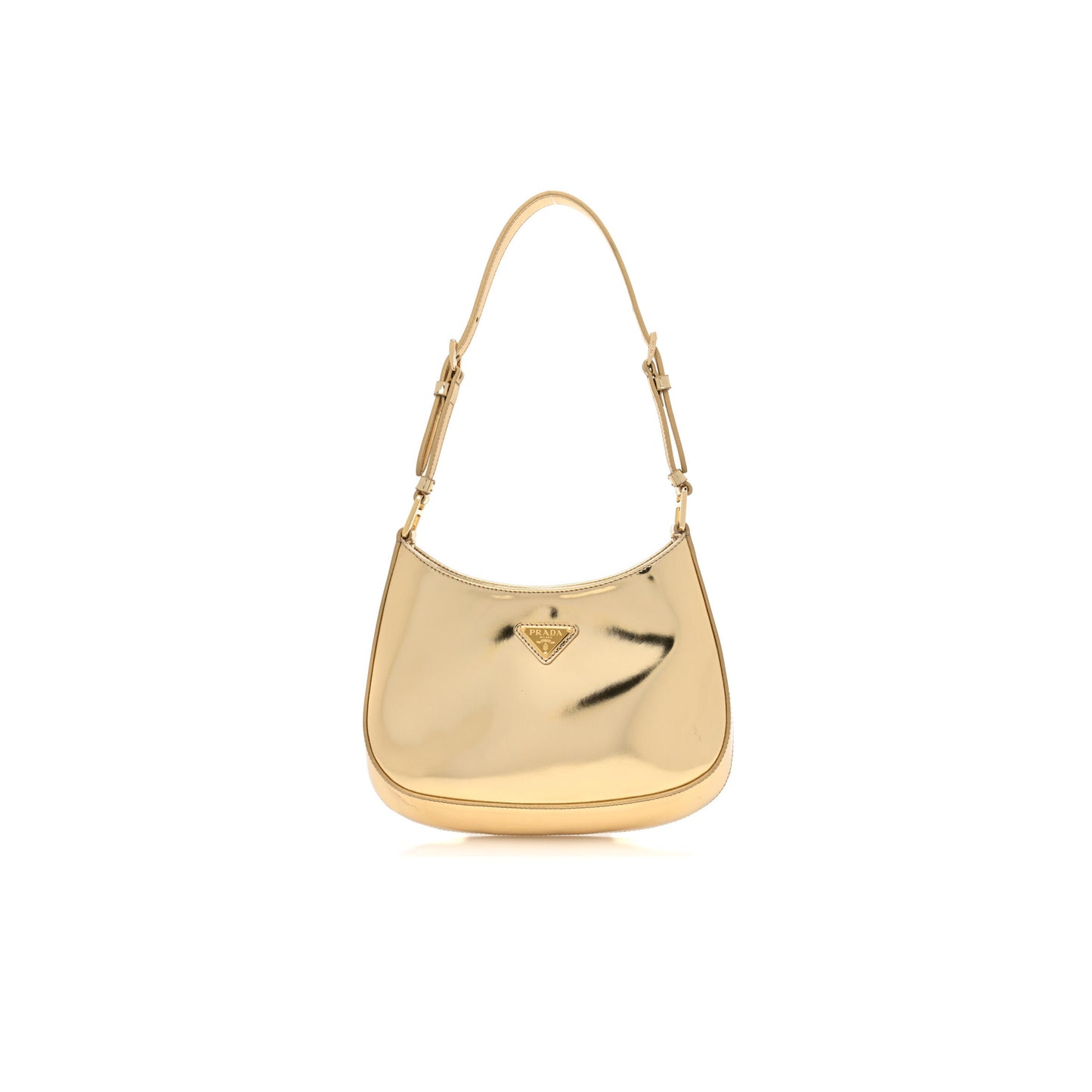 Pra*a spazzolato cleo adjustable strap shoulder bag platino 1bc169 (22*18.5*4.5cm)