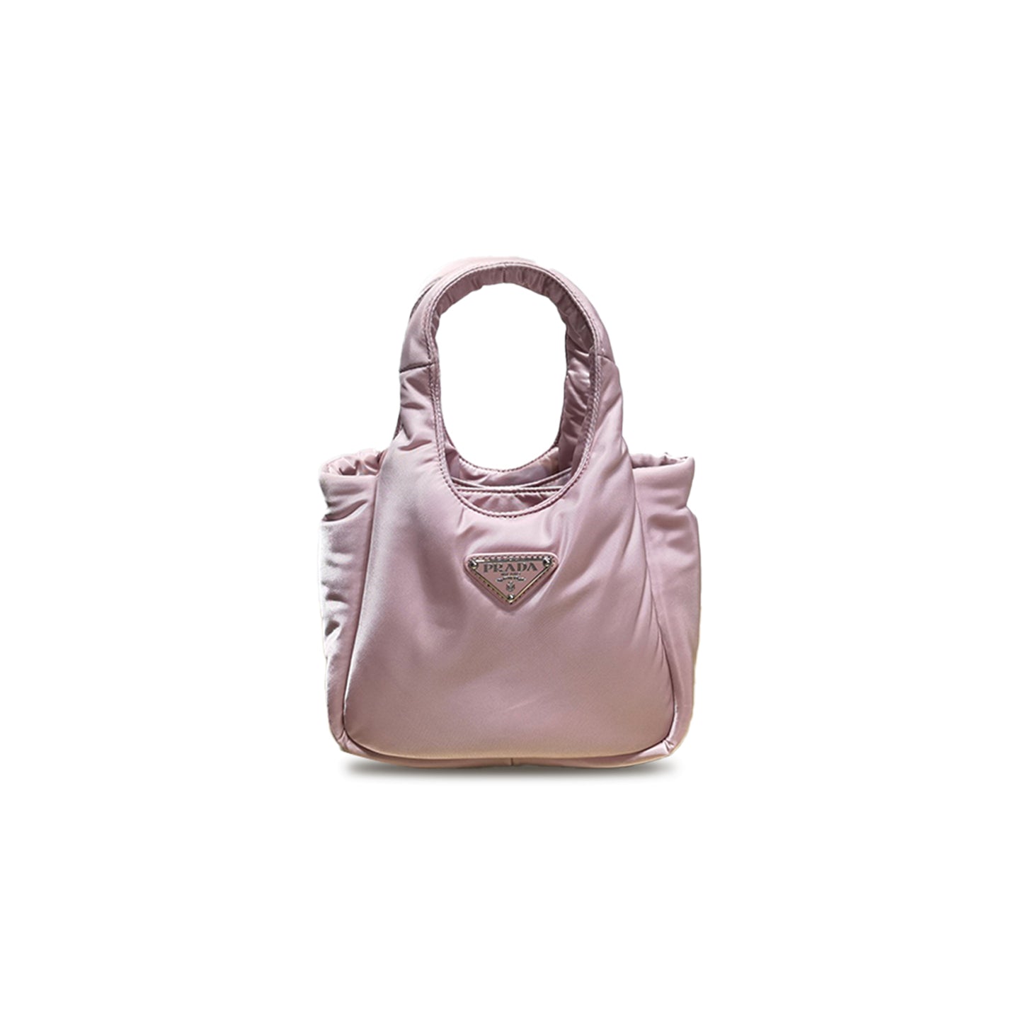 Pra*a pink re-nylon mini padded soft tote 1ba359 (18*16*10cm)