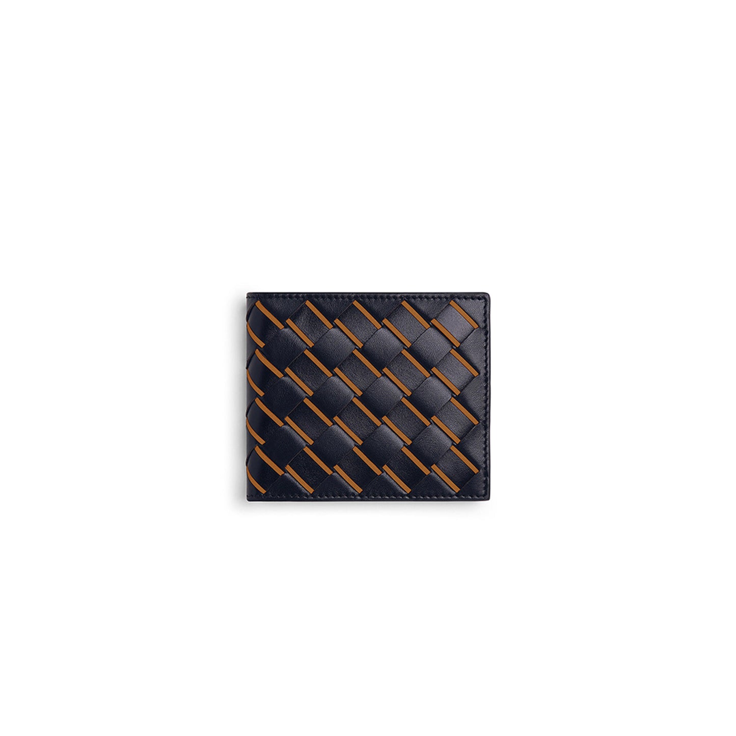 b0tt*ga Ven*ta intrecciato bi-fold wallet in blue (11*9.5*1cm)