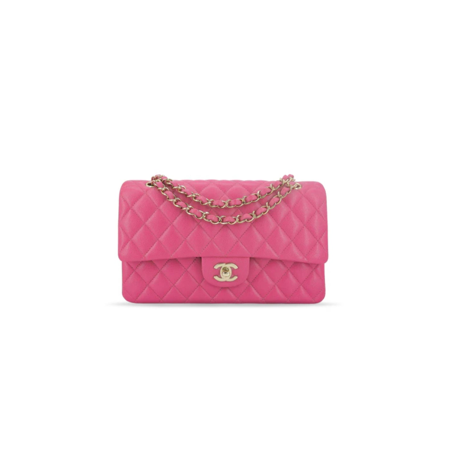 Ch**el 19c barbie pink caviar medium classic double flap bag (25.5*16*7.5cm)