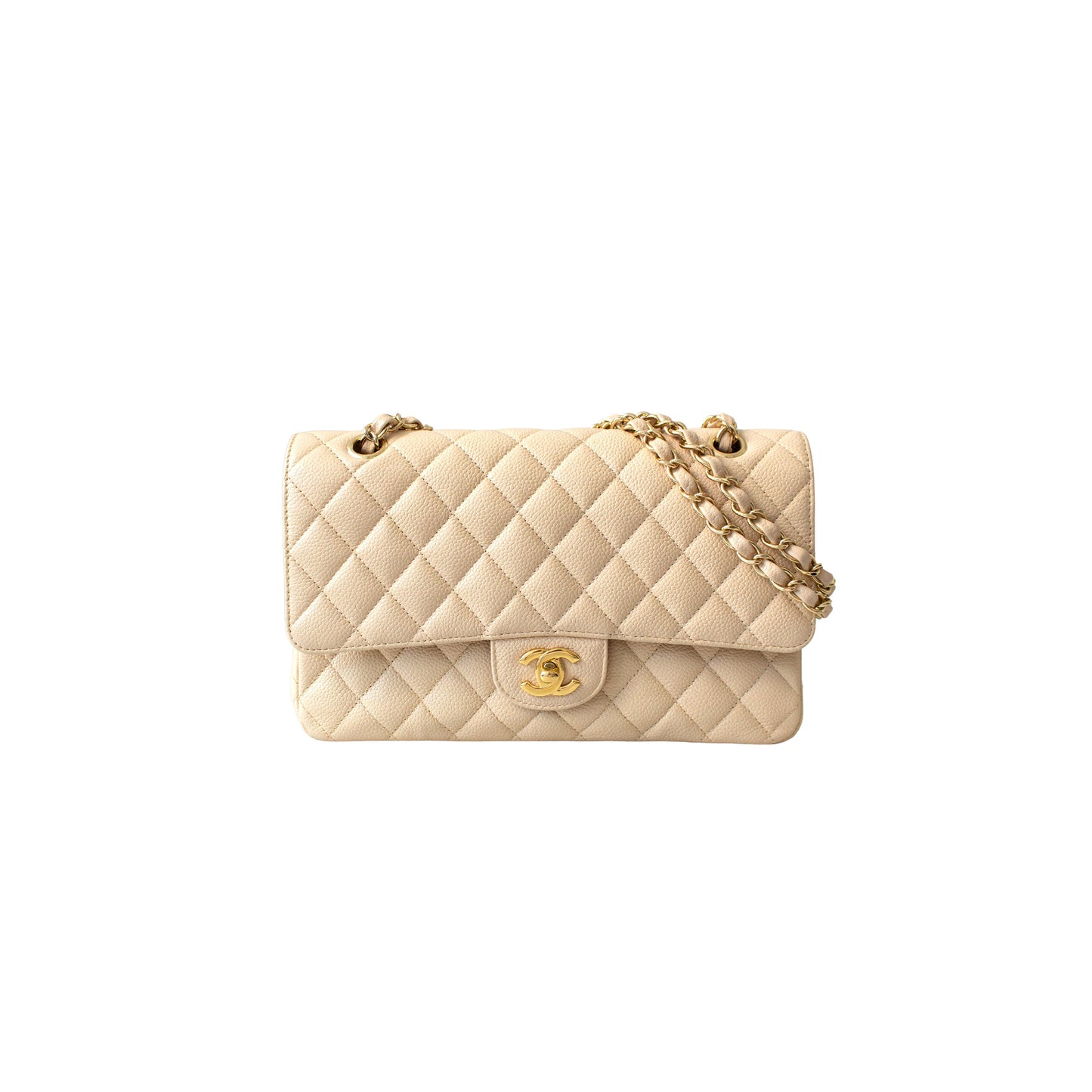 Ch*el master medium cf gold buckle (25.5*15.5*6.5cm)