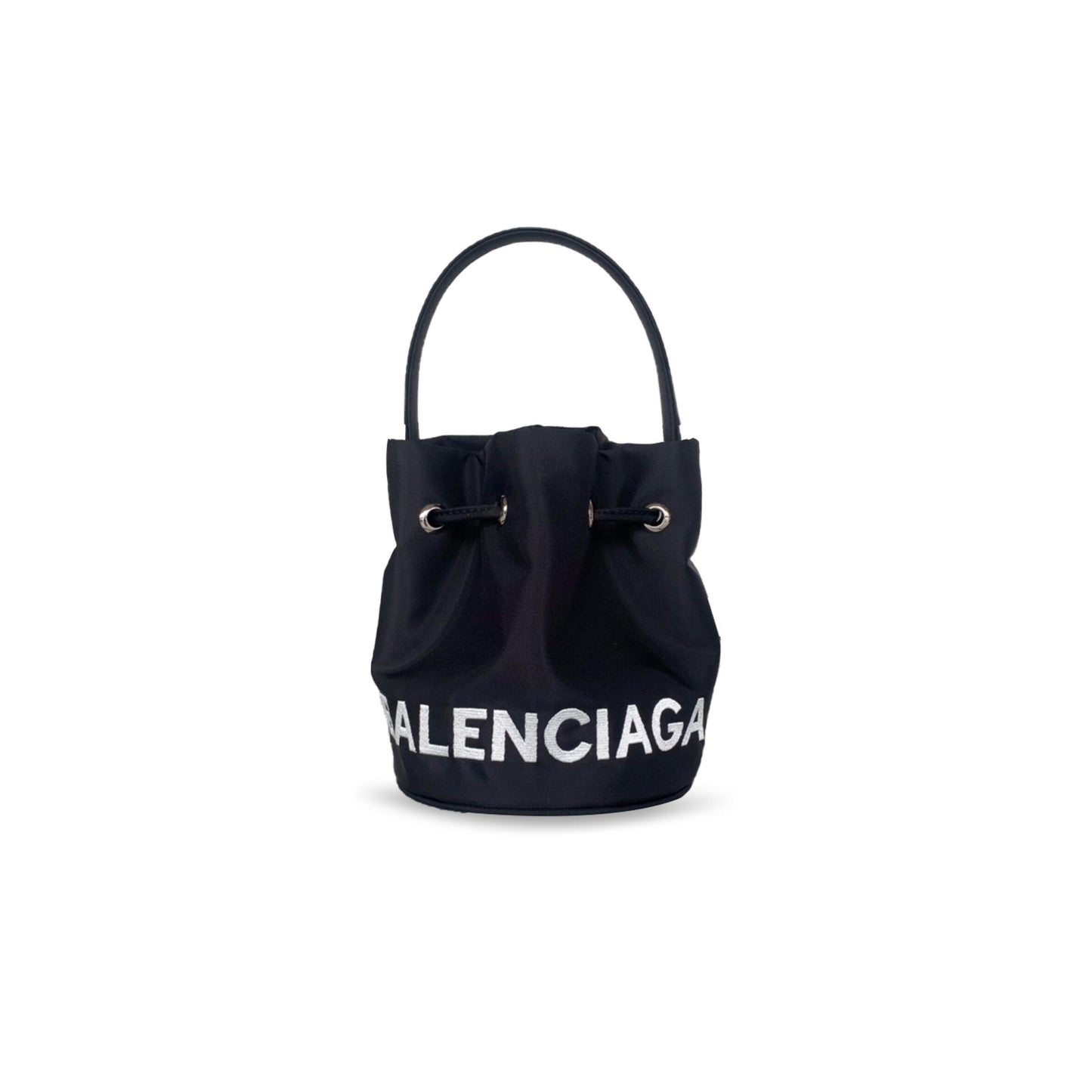 Ba1en*iaga women''s wheel drawstring bucket bag mini in black 656682h854n1055 (18*15*15cm)