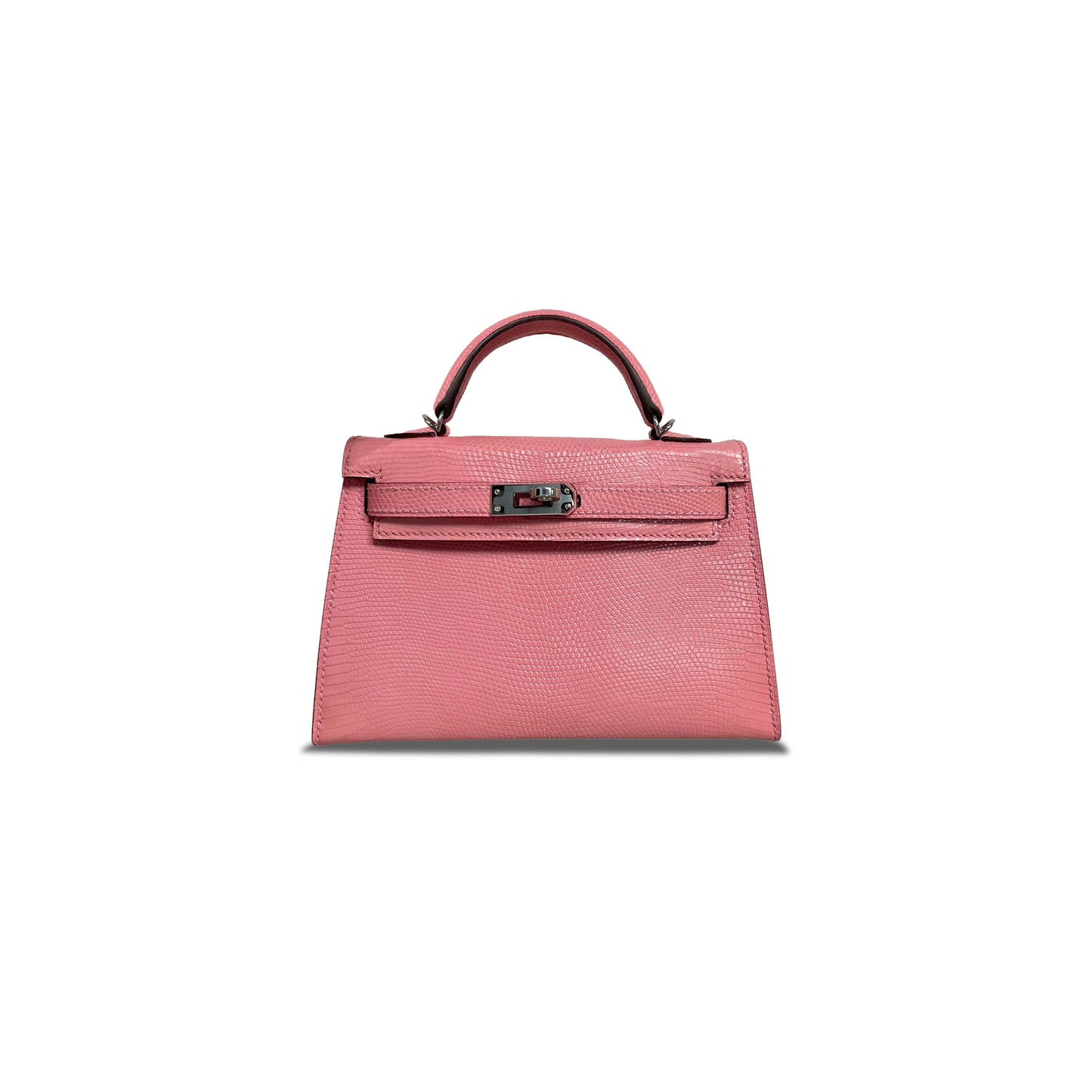 H**mes master mini kelly ii lizard pink 636880 (19*12*5.5cm)