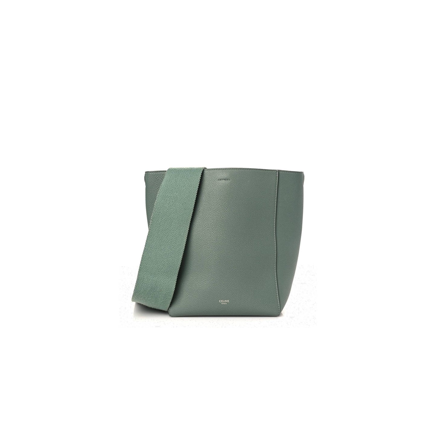 Ce**e soft grained calfskin small sangle bucket bag green (25*18*13cm)