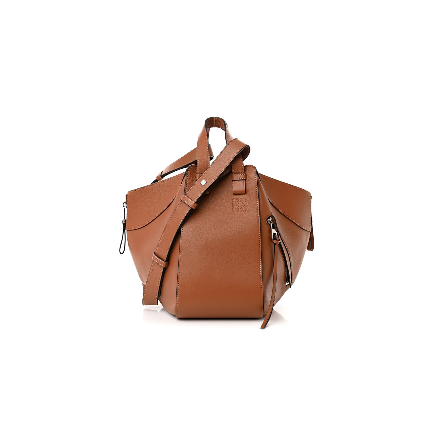 L0ew* calfskin small hammock shoulder bag tan (30*25*13.5cm)