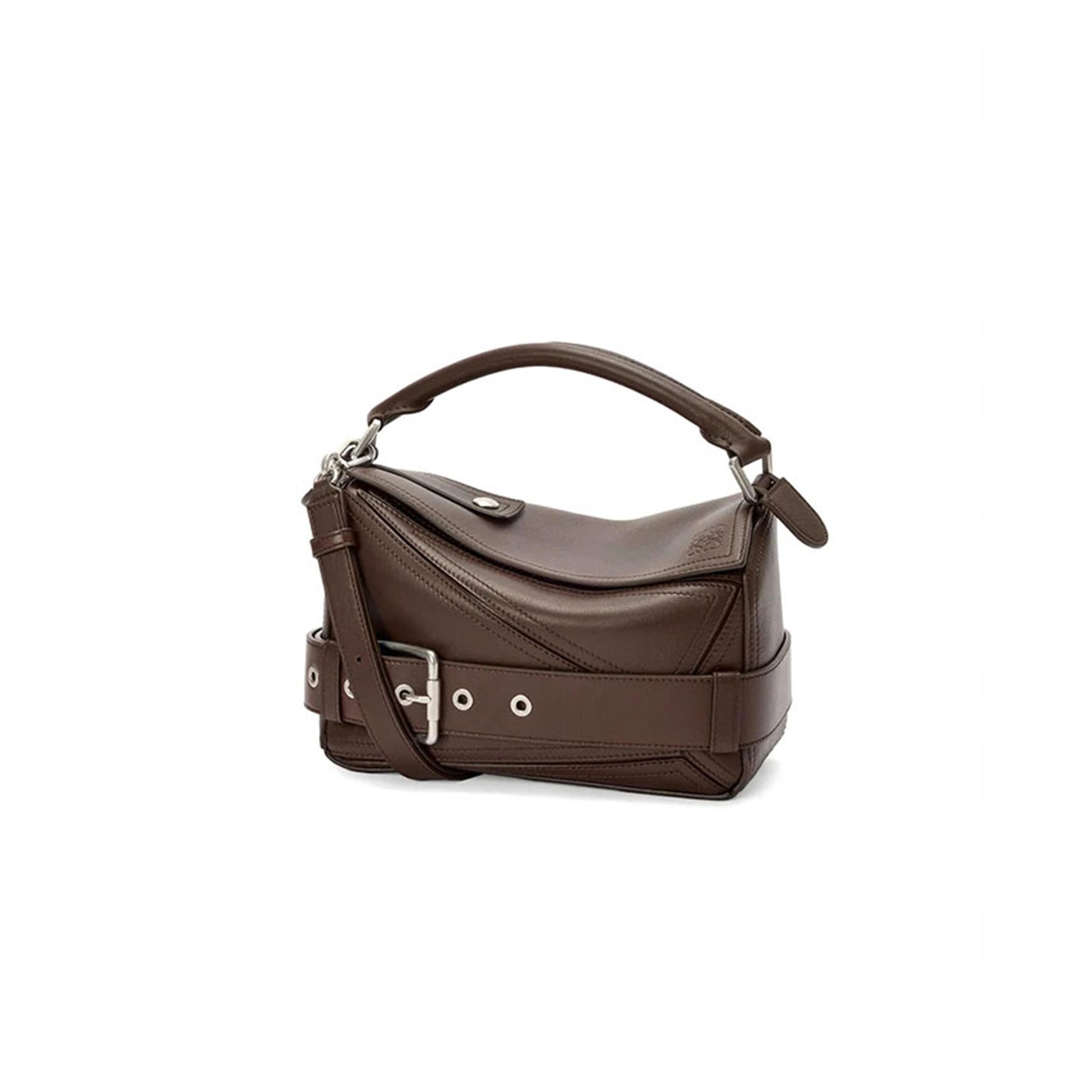 L0ew* small puzzle biker bag in shiny calfskin a510s21xc7 (24*16.5*10.5cm)